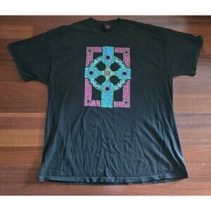 Vintage Fashion Victim Courtney Davis Celtic Cross Black Shirt 2xl